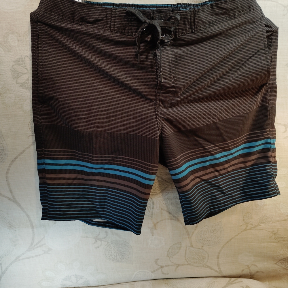 Gerry Men's Swim Shorts - Brown and Teal Accents